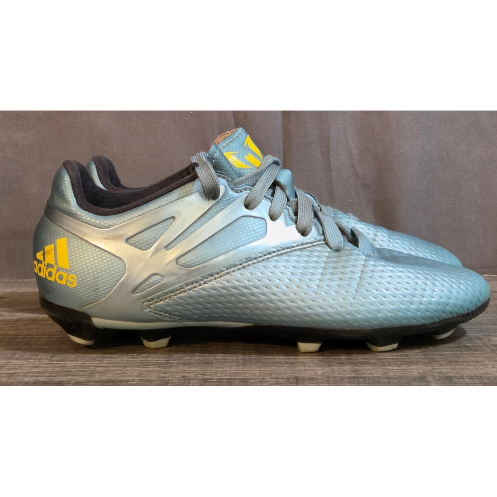 adidas Messi 15.3 Soccer Cleats Youth Size 2.5 Blue Yellow